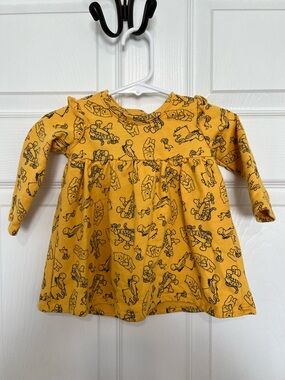 Disney Baby Yellow Winnie the Pooh Printed Long-Sleeve Dress